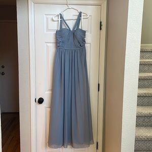 Azazie Dory Dress in Dusty Blue